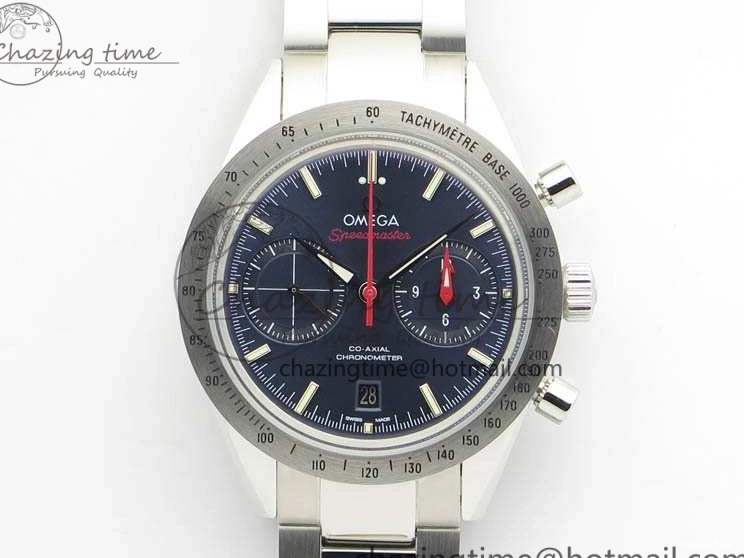 0210 Speedmaster ’57 Co-Axial OMF 1:1 Best Edition Blue Dial White Markers On SS Bracelet A Sustainable 8145